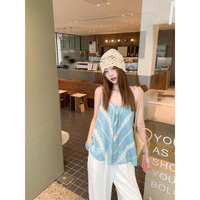 <曾小咸推荐>假日慵懒风拼接条纹吊带背心