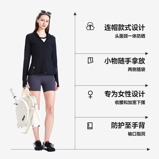 连帽修身女款【凉感原纱织造持久凉感冰滑细腻不粘人】素湃连帽修身防晒衣F572舒适无束缚针织透气不闷热 商品图1