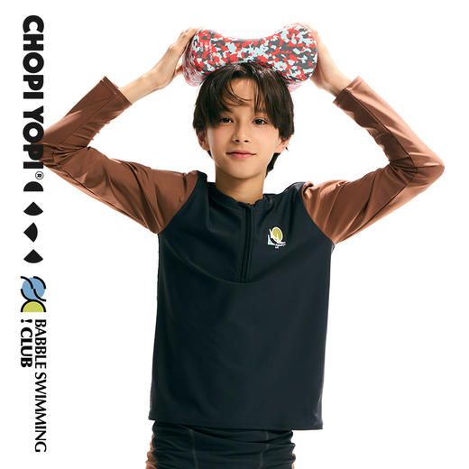 chopiyopi童装 儿童拼接长袖短裤分体泳衣 商品图3