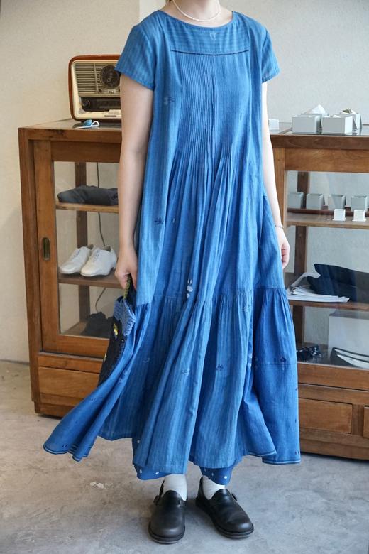 maku蓝染刺绣连衣裙 商品图1