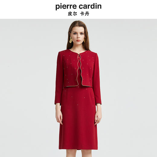 皮尔卡丹女装时尚假两件修身礼服连衣裙P4303E4997T0 商品图0