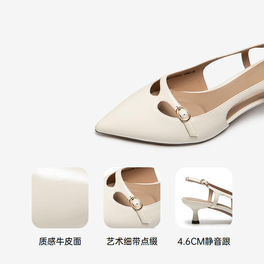 【静音系列】千百度牛漆皮后空时装凉鞋女细高跟凉鞋A25282915 商品图3