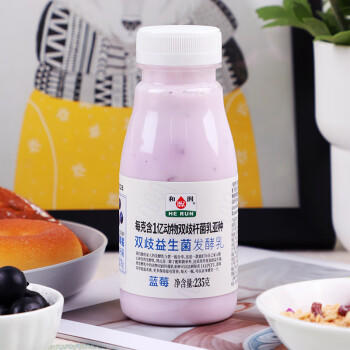 和润 双歧益生菌酸奶发酵乳 蓝莓果粒 235g*6瓶*1盒 风味酸牛奶 商品图1
