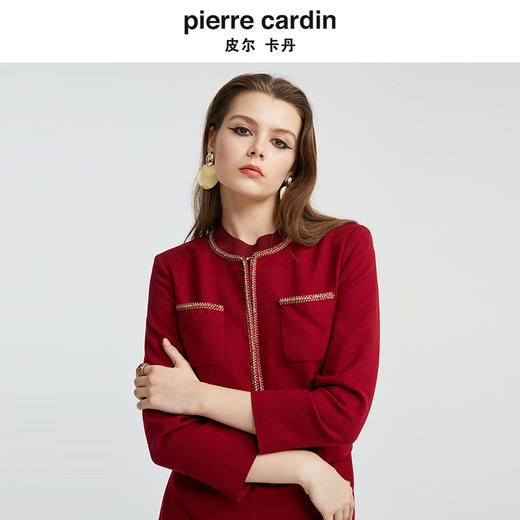 皮尔卡丹女装新款都市淑女修身轻仪式礼服裙P4318E4985T0 商品图4