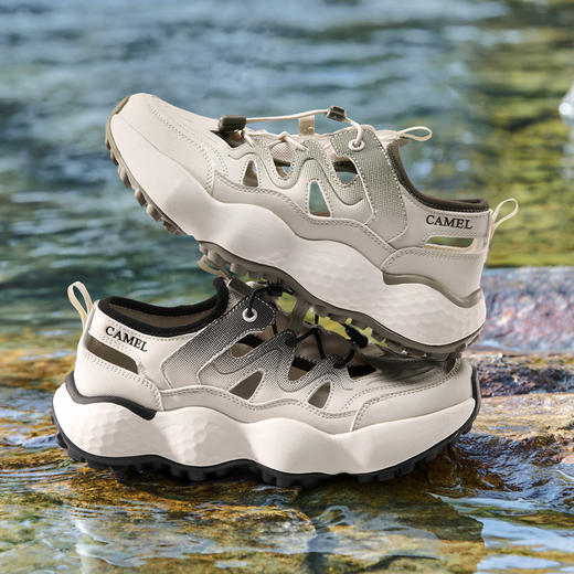 骆驼溯溪鞋男鞋2025夏季新款舒适透气软弹城市户外休闲花生凉鞋 G15M171003 商品图4