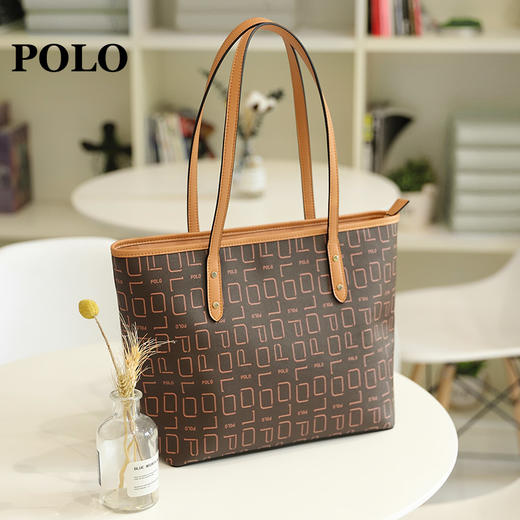 POLO 女士手提包时尚百搭斜挎包大容量印花单肩女包340983 商品图0