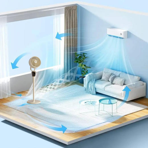 【听得懂人话的消暑神器】HYUNDAI现代 智能语音空气循环扇 全方位自动摇头 6档风速调节 商品图6