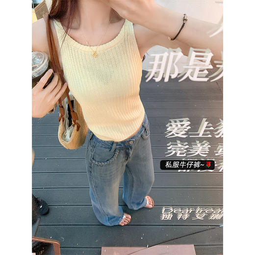 【189元任选2件】最后一波现货！复古高腰莱赛尔薄款直筒牛仔裤 商品图1