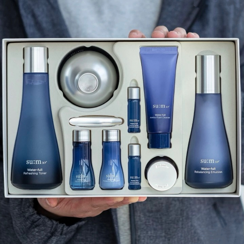 【孕妇可用】韩国 Sum37°苏秘 呼吸惊喜水漾清润9件套 套盒(水170g+20g+乳120g+20g+精华5g*2+面霜20g+10g)