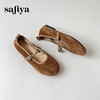 预售7天|Safiya/索菲娅2025法式复古绒面牛皮气质浅口一字扣玛丽珍单鞋SFD3111414 商品缩略图6