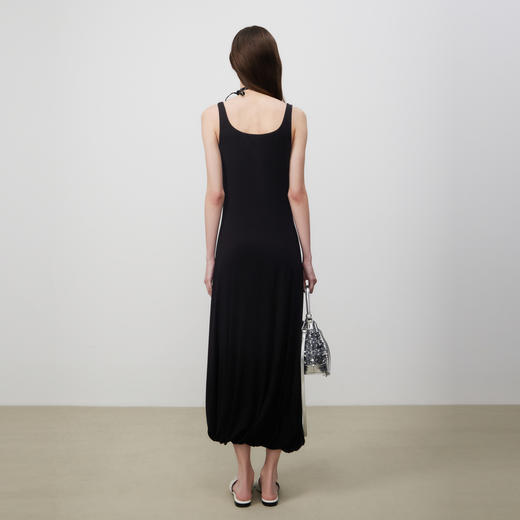 lost in echo2025夏季新款时髦撞色柔软舒适花苞长裙修身连衣裙女 商品图4