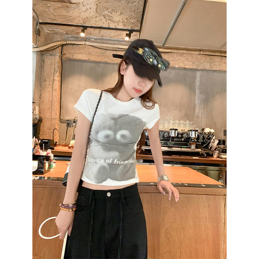 <曾小咸推荐>新款美式印花修身短袖T恤女夏季 商品图4