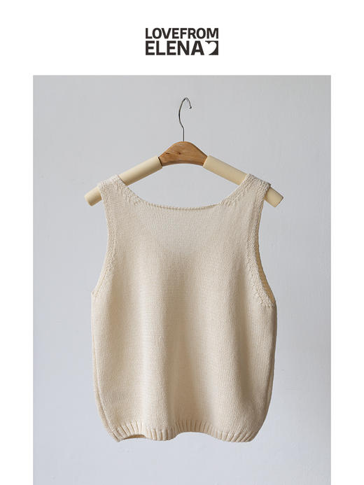 ​“酵素棉云感“精密肌理镂空修身V领背心 商品图6