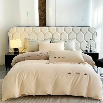 轻奢全棉双面绣花床上四件套简约高级感床品被套被单G119100114 商品图1