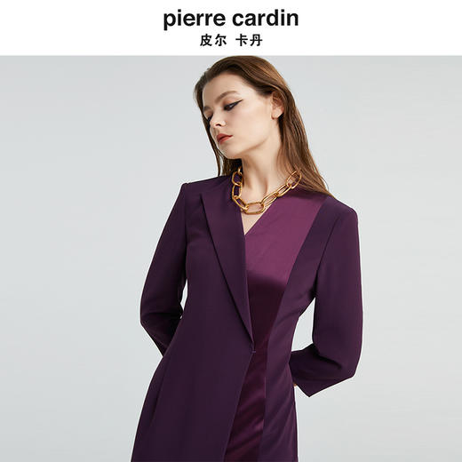皮尔卡丹女装新款都市礼服简约拼接连衣裙P4306E4075T0 商品图3