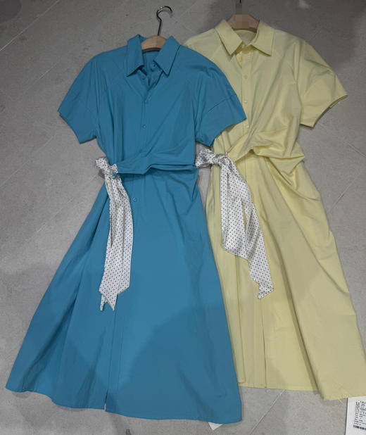 【门店同款】ENJOY夏季“后花园”丝巾绑带衬衫裙 162546997 商品图1