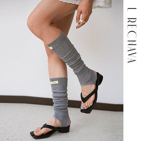 L RECNAVA 薄款踩脚瑜伽堆堆袜 百搭纯色中筒袜