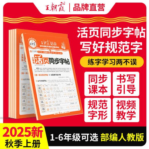 2025秋上王朝霞人教版1-6年级练字帖小学生语文活页字帖同步课堂暑假每日一练 商品图0