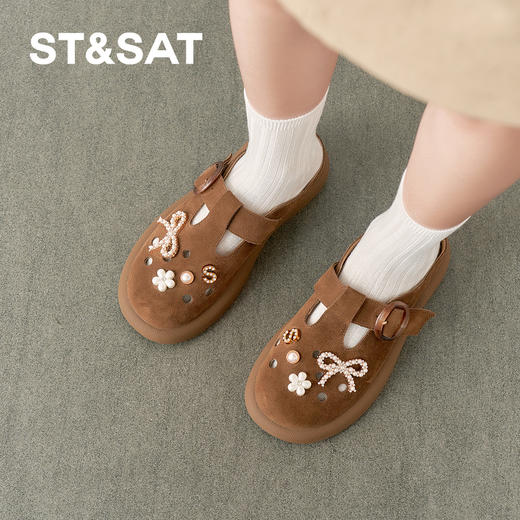 【精选牛皮】星期六棕韵绮饰复古洞洞勃肯鞋SSD2114395 商品图2