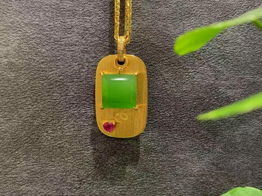 【御珠宫坊】金镶碧玉吊坠 商品图0
