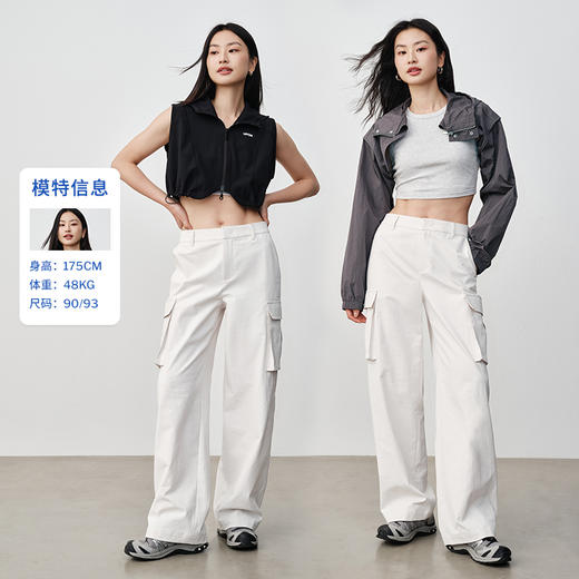 【麻感工装裤】SPS休闲防透不易皱十分直筒裤simplepiecesS42P031 商品图5