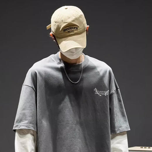 裁缝学苑MQ67圆领假两件卫衣纸样男装长袖T恤样板版型图纸 商品图5