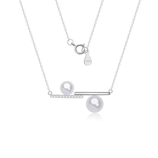 一心系列 S925银淡水珍珠链牌 商品图3