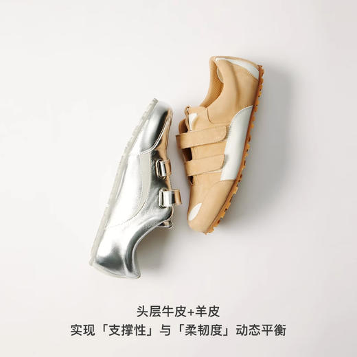 lost in echo2025春夏新款时尚魔术贴轻便薄底真皮运动鞋赛车鞋女 商品图1