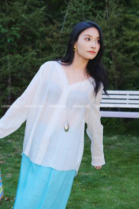 【门店同款】ENJOY夏季“后花园”简约长袖衬衫 162502345