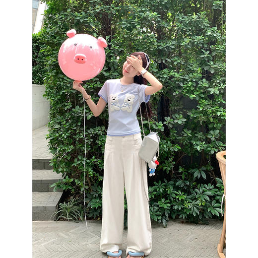 【129元任选2件】现货秒杀！针织贴布绣小狗短袖T恤 商品图3