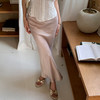 西遇缎面鱼尾半身裙女夏季新款修身法式粉色高腰包臀裙子SS050702 商品缩略图4