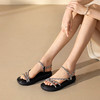 千百度条带面包休闲凉鞋女踩屎感平底外穿配裙子凉鞋A25381030 商品缩略图2