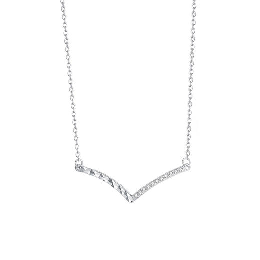 【维多利亚】S925纯银V形锆石项链【YXS-A4243】 商品图4