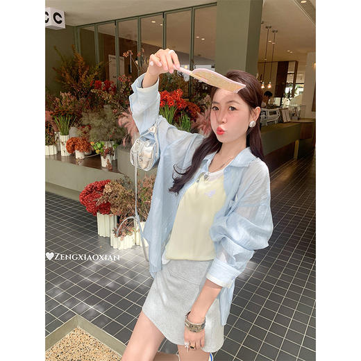 【169元任选2件】最后一波现货！蓝色薄款蝴蝶结衬衫 商品图2