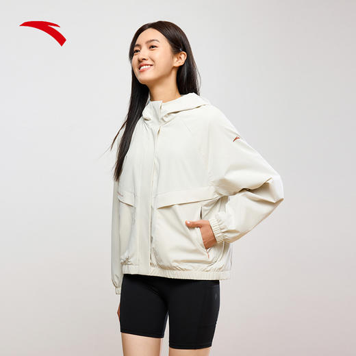 【S/M/L/XL】安踏梭织运动外套女士夏季季新款休闲百搭防风连帽上衣162437613N【库存有限，如无货将做退款，介意慎拍！】 商品图1