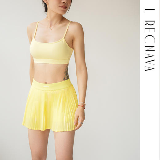 L RECNAVA 猫耳朵细肩带带胸垫运动胸衣 U型领 胸垫可拆卸 裸感内搭小背心 商品图3