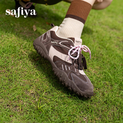 Safiya/索菲娅2025撞色复古双系带透气户外轻便休闲阿甘德训鞋SFD3112426 商品图5