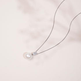 莹润系列 S925银 淡水珍珠链牌 项链 精致时尚简约