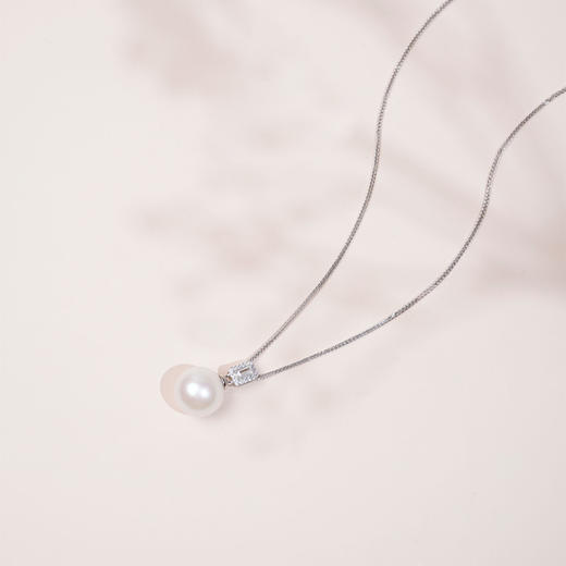 莹润系列 S925银 淡水珍珠链牌 项链 精致时尚简约 商品图0