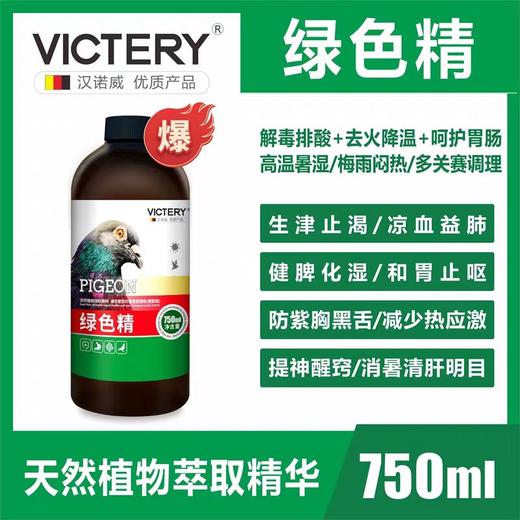 汉诺威新品【绿色精】750毫升清火去火鸽子药赛鸽信鸽清热夏季降火暑 商品图0