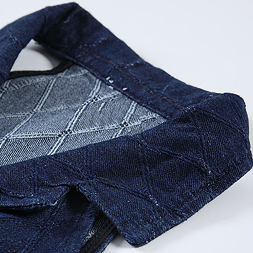 西遇挂脖牛仔连衣裙女夏季新款酷飒风蓝色收腰无袖v领短裙SS050709 商品图5