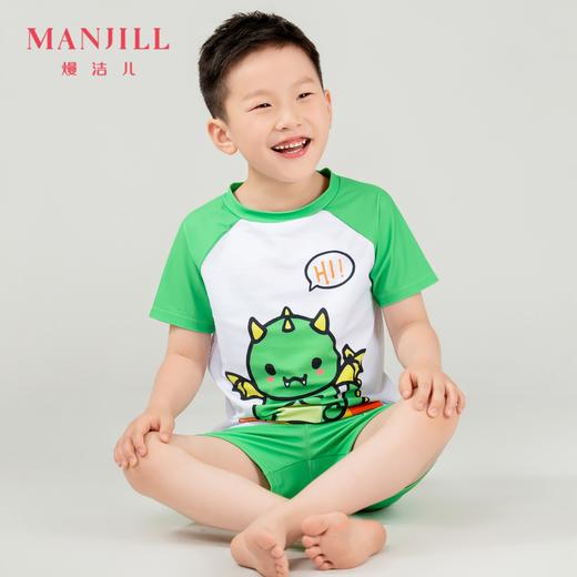 【商场同款】【赠泳帽】熳洁儿 男童短袖分体泳衣可爱25206607 商品图0