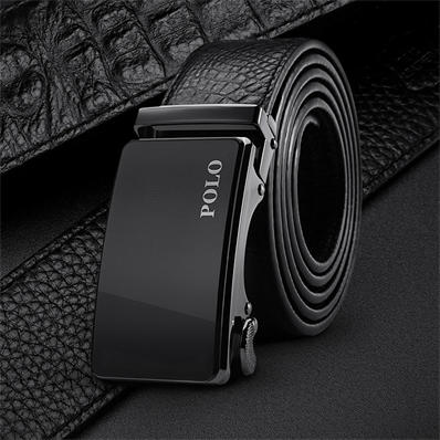 POLO 男士皮带商务休闲鳄鱼纹腰带双头层牛皮男裤带011571 商品图1