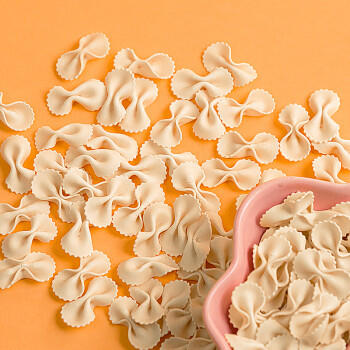 博大无盐蔬菜胡萝卜鸡蛋钙铁锌4口味蝴蝶儿童面128g*4袋组合装 /粮油调味 /挂面 /风味挂面 商品图1