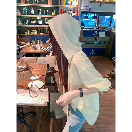 <曾小咸推荐>宽松慵懒黄色防晒连帽衬衫外套 商品图1