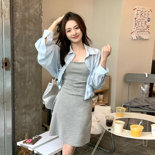 金蘑菇菇 内搭终结者/浪漫松弛极简感 大气修身吊带连衣裙 商品图2