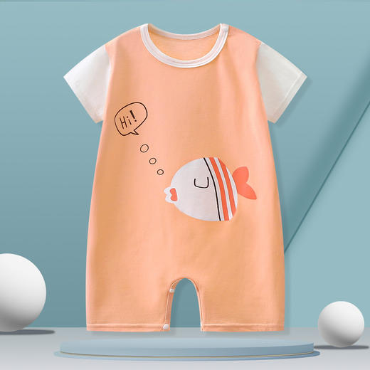 【亲肤舒适，清凉一夏~】婴儿连体衣爬服 纯棉夏季服装 宝宝衣服儿童短袖 新生儿连体哈衣童装-QQ 商品图11