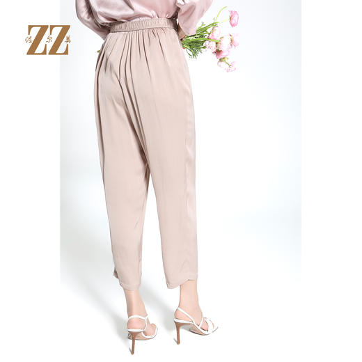 佐尔美夏季新款时尚百搭桑蚕丝休闲裤女M42KS03 商品图4