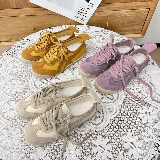 D051418复古时髦拼色系带阿甘鞋女百搭休闲运动鞋 商品图1
