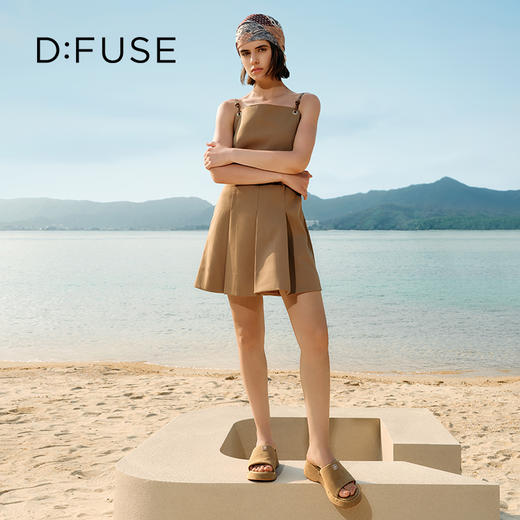 Dfuse迪芙斯2025夏季新款露趾拖鞋增高厚底坡跟凉拖一片式女鞋DFD2110024 商品图0